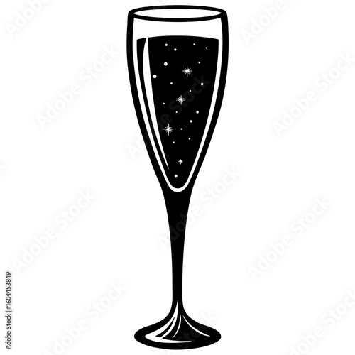 Champagne Flute  AI format, perfect for party, bar, and drink-themed designs. 