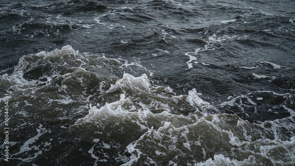 Fototapeta premium Churning water in a rough river scene