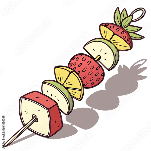 Fruit Skewer  AI format, perfect for party, bar, and drink-themed designs. 
