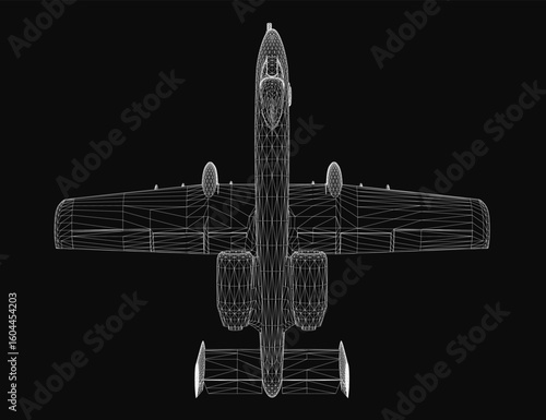 A 3D wireframe model of a combat aircraft displayed on a black background. The detailed mesh structure highlights the bomber's iconic wingspan, fuselage, and tail section.
