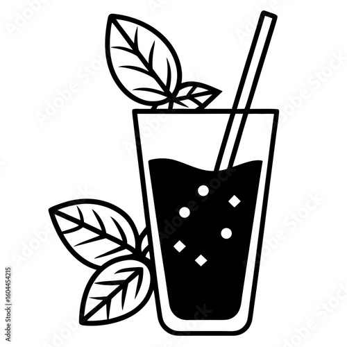 Mojito with Mint  AI format, perfect for party, bar, and drink-themed designs. 