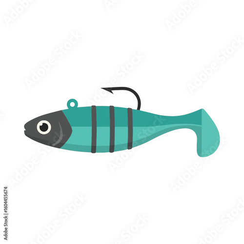 Vivid Teal Soft Plastic Swimbait Fishing Lure with Realistic Design for Bass and Walleye