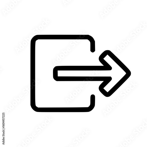 Outline icon of exit symbol in minimalist design  