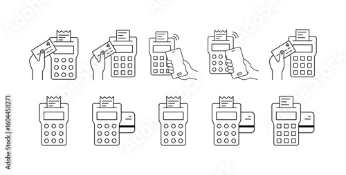 Contactless Card Terminal Icon – Digital POS, Card Tap Icon, EMV Chip Reader, Wireless Checkout, Payment Technology