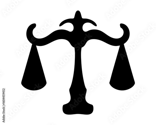 Simple black scale balance illustration represents fairness in justice matters