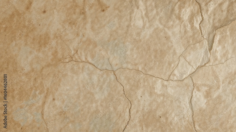 Fototapeta premium Cracked and scratched paint texture on a wrinkled wall surface
