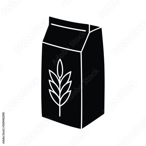 Nutritionist element isolated oats pack on white background