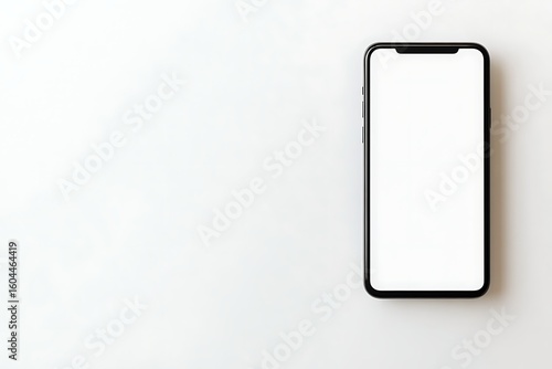Smartphone mockup on white background for app promotion and digital marketing material