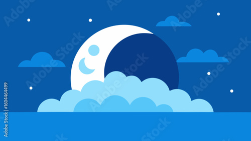 moon clouds over clear water