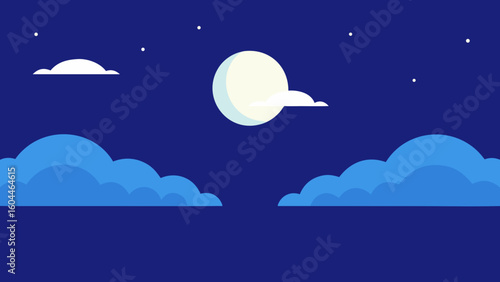 romantic moon over ocean