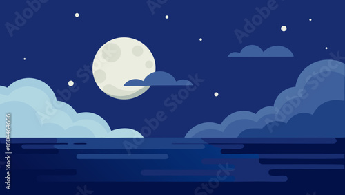moonlight over quiet sea