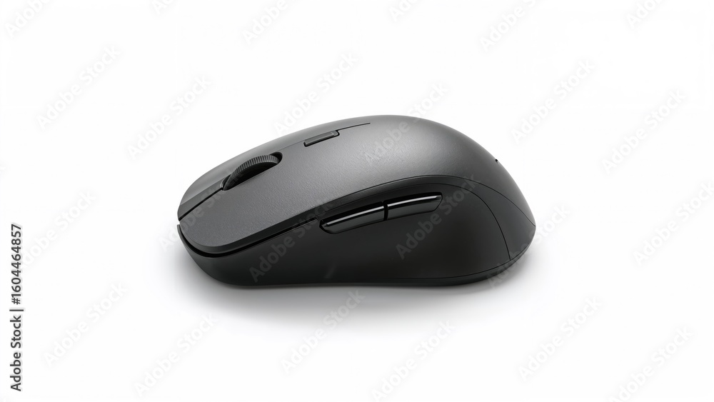 Wireless mouse on a plain white surface Wireless mouse on a plain white surface