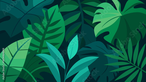 tropical forest overlapping leaves