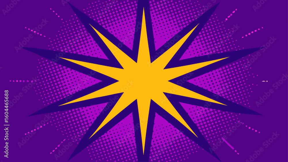 Fototapeta premium purple halftone dot pattern star shaped burst