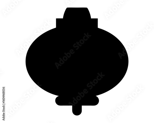 Silhouette of a traditional Chinese or Japanese lantern design element