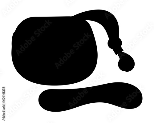 Silhouette of old fashioned bed warmer, foot warmer, or hot water bottle