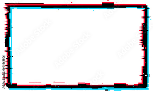 Glitch Rectangular Frame — Distorted RGB Rectangle Border