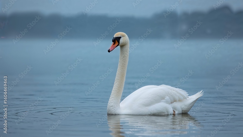 Fototapeta premium Intimate capture of a lovely swan