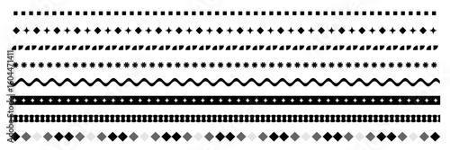 Geometric Decorative Borders and Lines Collection. seamless illustrator brush stroke set