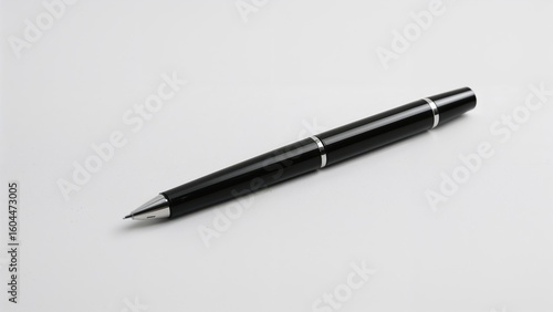 Wallpaper Mural Close-up view of a pen tip on a blank sheet, isolated with ample white space, featuring black and metallic hues, suitable for business or writing concepts Torontodigital.ca