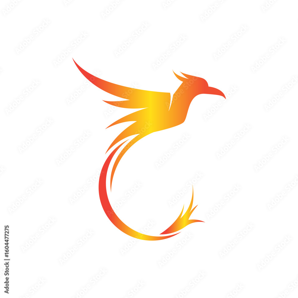 Fototapeta premium Falcon Eagle, phoenix Bird Logo Template vector icon illustration design. Flying Bird Logo Design