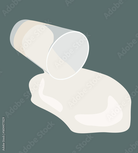 milk in the glass spilled
