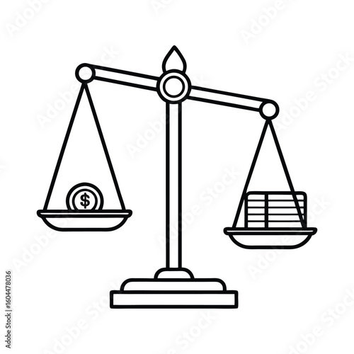 Financial Balance Money vs. Value Scale
