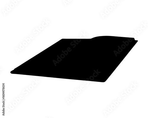 Isolated black car trunk mat or liner on a plain white background