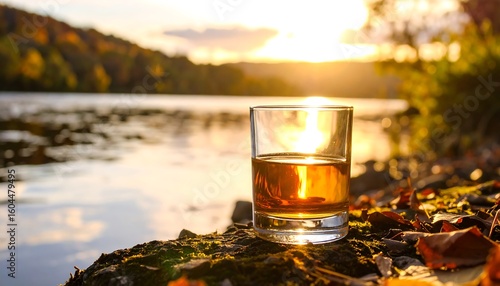 Sunset drink by a river