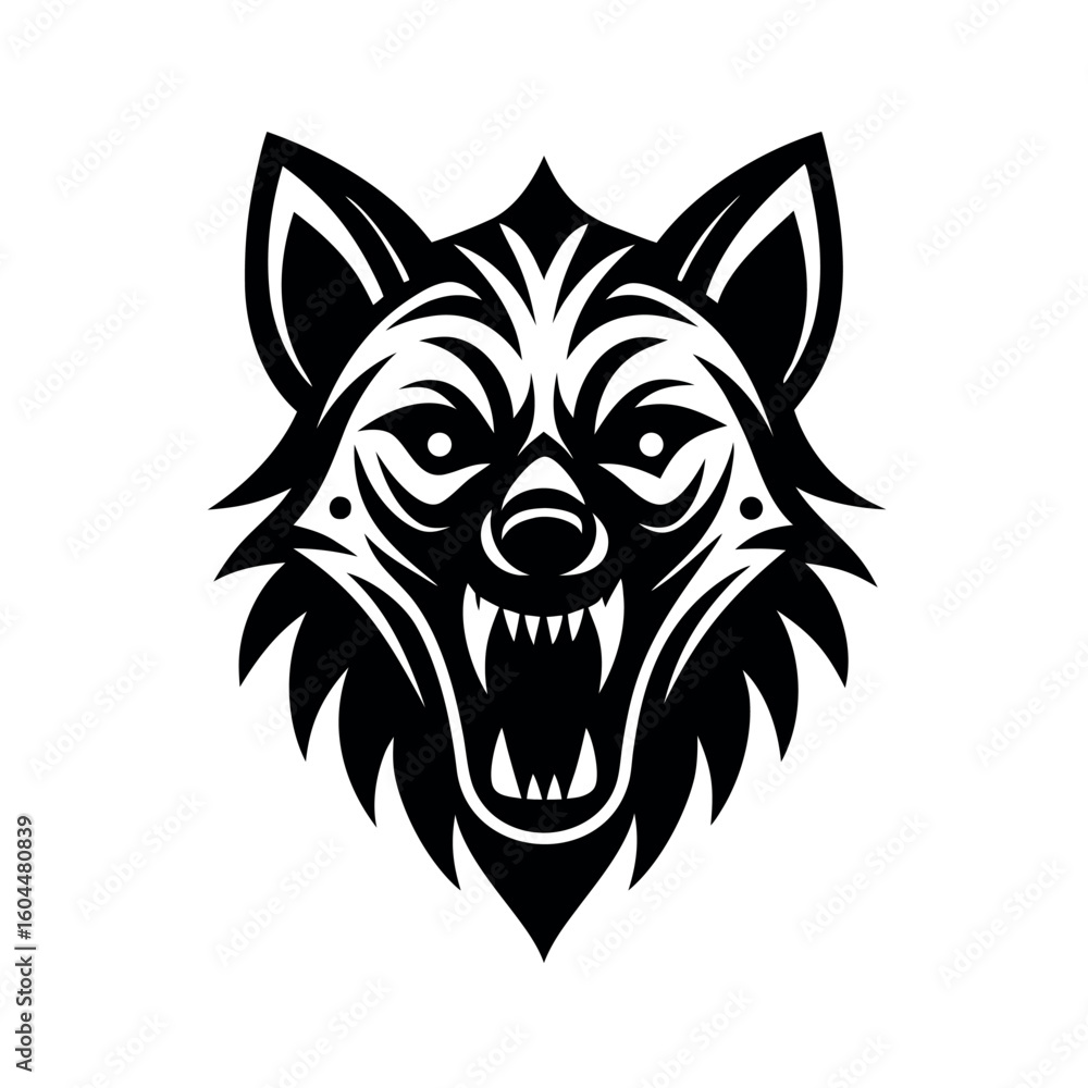 Fototapeta premium Minimalist Fierce hyena logo vector illustration. 