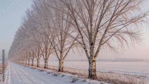 Wallpaper Mural Birch trees standing tall in a snowy landscape Torontodigital.ca