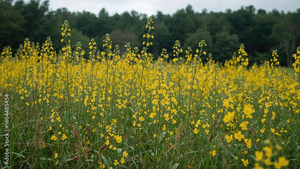 Obraz premium Bush with vivid yellow blooms