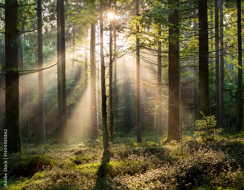 Fototapeta premium sonnenstrahlen im wald