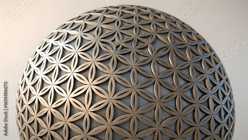 Flower of Life Pattern on Textured Background Sacred Geometry Design