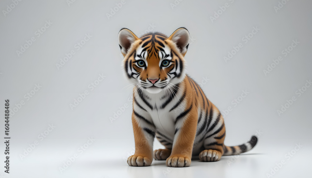 Obraz premium Tiger Cub Isolated on white background