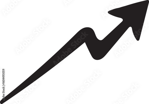 Hand drawn black arrow showing upward trend
