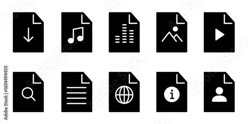 Files icon set. File computer icon