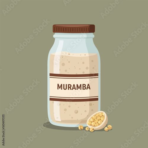 Presenting Muramba in a Jar with Wooden Bowl and Fruit