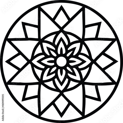 Intricate Geometric Mandala Design pattern symmetrical