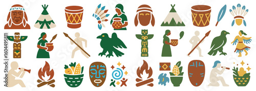 World Indigenous Peoples Day Tribal Art Cultural Symbols