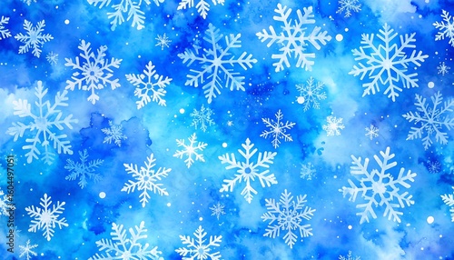 Winter watercolor snowflakes