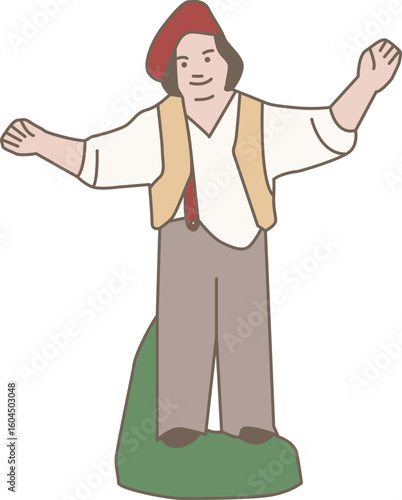 Santon de Provence Ravi de la crèche