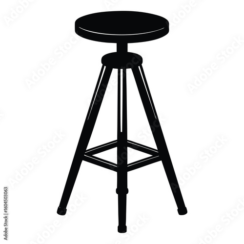 Tattoo artist element isolated adjustable stool on white background