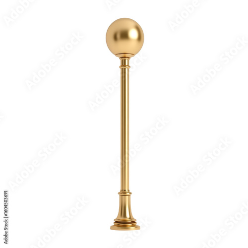Elegant gold street lamp post with ornate design