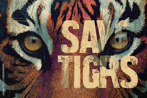 Powerful tiger eyes urge action to save endangered species, a bold conservation call