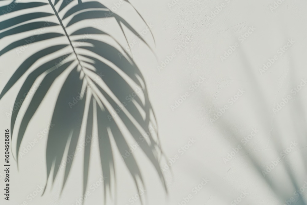 Obraz premium Tropical leaf shadow minimalist design