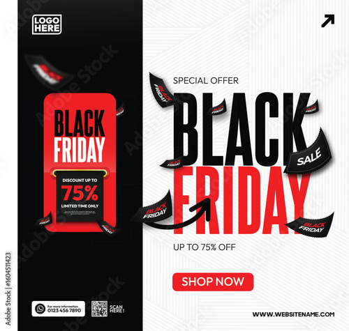 Social media post Black Friday for marketing campaigns