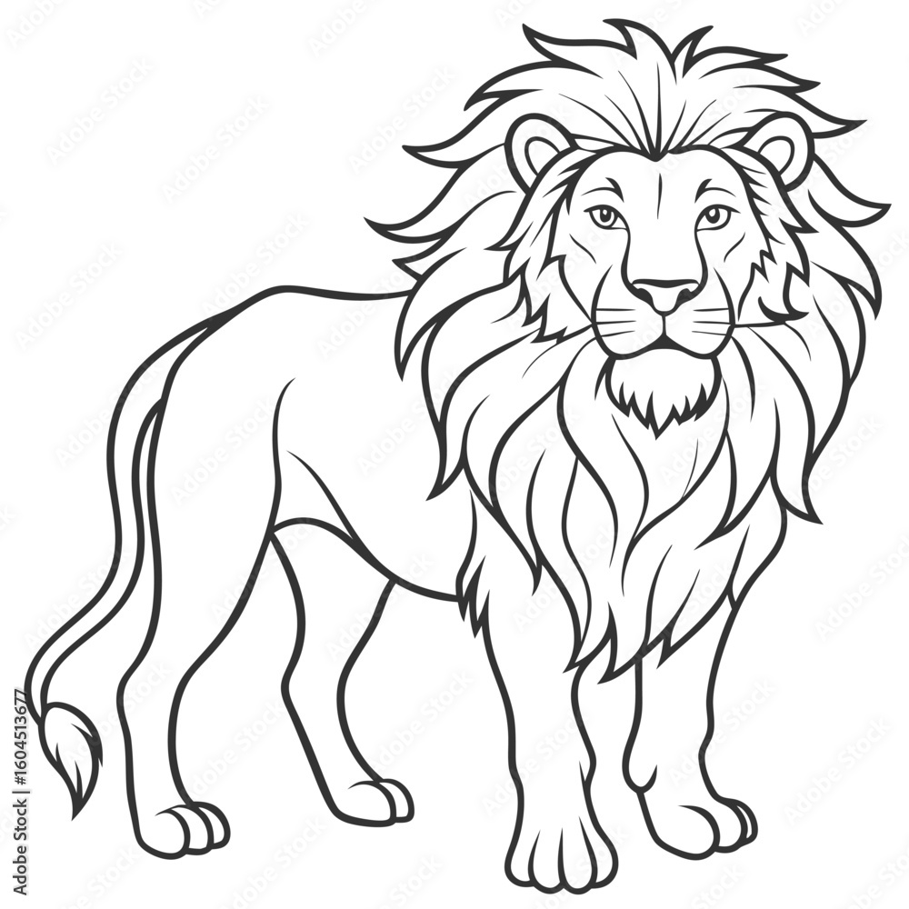 Obraz premium A outline of lion vector illustration design