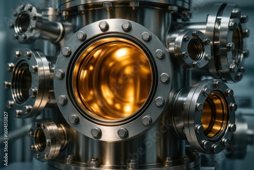 High vacuum chamber with reflective interior and multiple ports