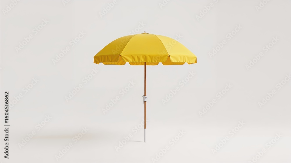 Fototapeta premium Bright yellow sunshade on a white background with clipping path.